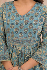 Teal Gulnaar Suit  Set (Set of 3)