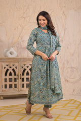 Teal Gulnaar Suit  Set (Set of 3)