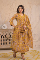 Yellow Gulnaar Suit  Set (Set of 3)