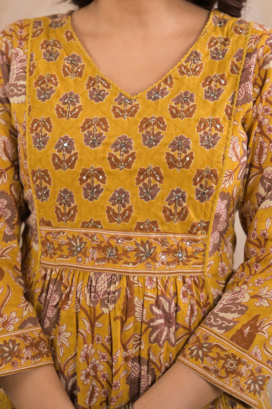 Yellow Gulnaar Suit  Set (Set of 3)
