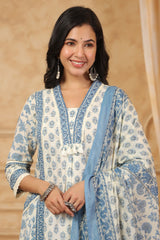 Blue Noor Suit Set (Set of 3)