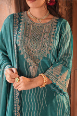Teal Noorani Suit Set (Set of 3)
