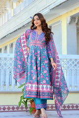 Blue Suhani Suit Set (Sset of 3)
